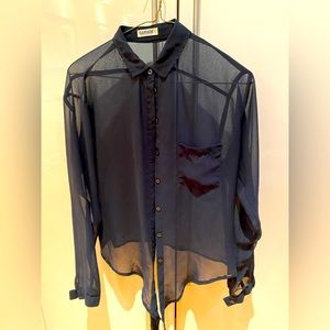 Garage Navy Blue Blouse